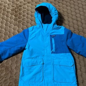 Lands' End Kids' Medium Size 8 Two-Tone Blue Waterproof Raincoat Winter